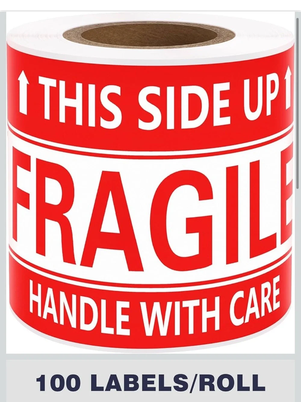3x5 Inch Handle with Care This Side Up 100 Permanent Adhesive Fragile Stickers